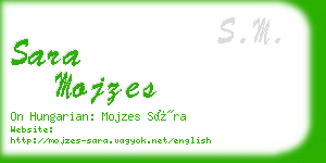 sara mojzes business card